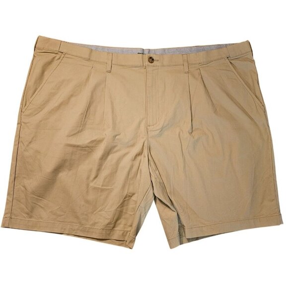 Size 54 Mens Croft & Barrow Beige Pleated Chino Shorts 9' Inseam - Picture 1 of 5